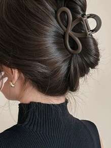4pcs/1pc Women's 8.5cm/3.35in Bow Plastic Hair Clips In Black, White, Khaki, Brown, Fashionable, Versatile, Elegant, Minimalist Solid Color Hair Claws, Suitable For Daily Wear, Casual, Party, Commute, Vacation, Hairstyling, Makeup, Outfit Matching Hair Jaw Clip Hair Clamps Hair Clutch Hair Catcher Clip, Bow Accessories, School Stuff, College Fall Winter Claw Clip Hair Accessories For Women Summer Outfits - Multicolor - View 2