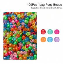 100/200pcs Acrylic Pony Beads Multicolor Plastic Bucket Beads For Jewelry Making DIY Braid Bracelet Necklace Pendant