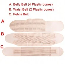 3 In1 Women Belly Wrap Body Shaper Shapewear Postpartum Waist Belt Support Girdle After Birth After Pregnancy - Pink - View 8