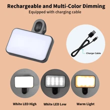 Éclairage de conférence vidéo et de selfie portable avec pince pour caméra de téléphone, éclairage LED amovible pour conférence vidéo, 3 modes d'éclairage, rechargeable, portable, convient aux ordinateurs portables/téléphones/tablettes/appels Zoom/maquillage. Convient aux selfies et à la diffusion en direct, éclairage portable