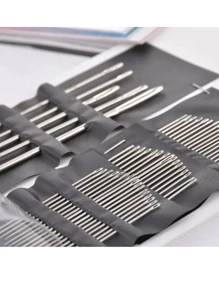 Hand Sewing Needles For Clothing Kit With 60 Pieces For Clothing Leather Tapestry - Silver - View 2
