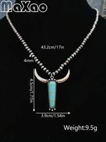 Un collier pendentif tête de taureau vintage en turquoise artificielle multicolore pour femmes, un cadeau d'anniversaire de vacances. Plus de bijoux de style vintage dans la boutique.