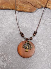 1pc Retro Leaf Necklace (Random Packaging, No Gift Box) - Multicolor - View 3