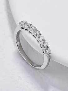 1 Stück Moissanit Verlobungsring Hochzeitsband 925 Sterling Silber Versprechen Ring Ewigkeitsring Jahrestags-Ring Luxus Schmuckgeschenke für Frauen