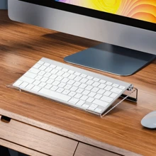 Soporte para teclado de computadora, bandeja para teclado para teclados, elevador de teclado de acrílico para escritorio, soporte para teclado para teclado de computadora mini y teclado mágico de Apple-Transparente - transparente - Ver 1