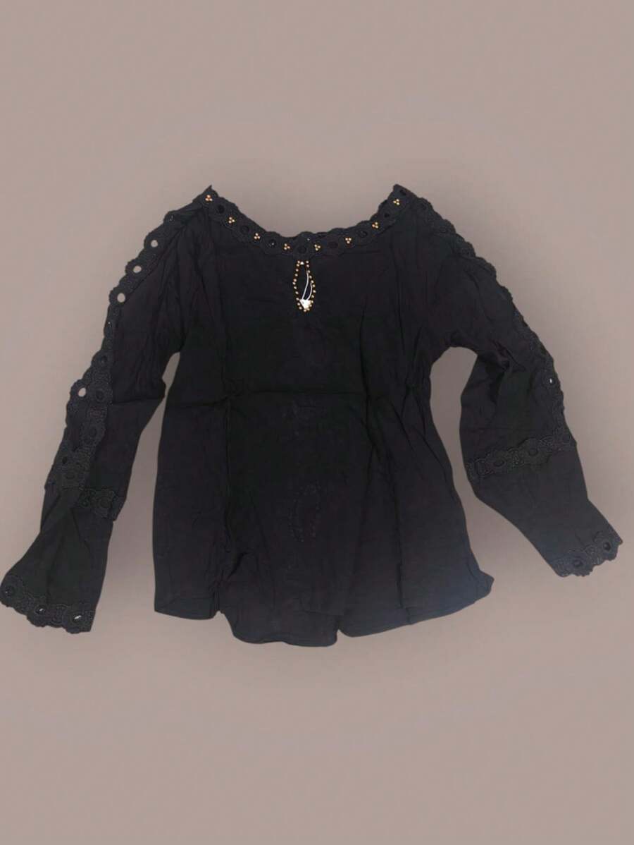 Imported Women's Tricoline Shirt Promotion - 黑色 - 查看 1