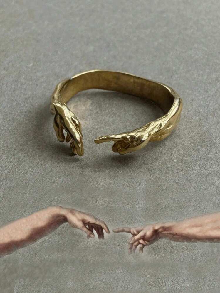 1 pezzo Rame Unico Minimalista Mano di Dio Regalo Anello di Vita Adamo Donna Moda Festa Gioielli Regalo Apertura Regolabile