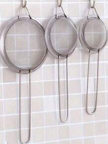 1pc/3pcs(S-M-L) Stainless Steel Fine Mesh Strainer With Handle - Kitchen Tool For Sifting And Sieving