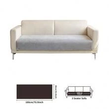 1pc Solid Color Waterproof Sofa Cover, Non-Slip, Pet-Friendly, Simple Style, Non-Sticky, Suitable For Bedroom, Living Room, Office Home Decor, Fits Single, Loveseat, 3-Seater, 4-Seater And Sectional Sofas