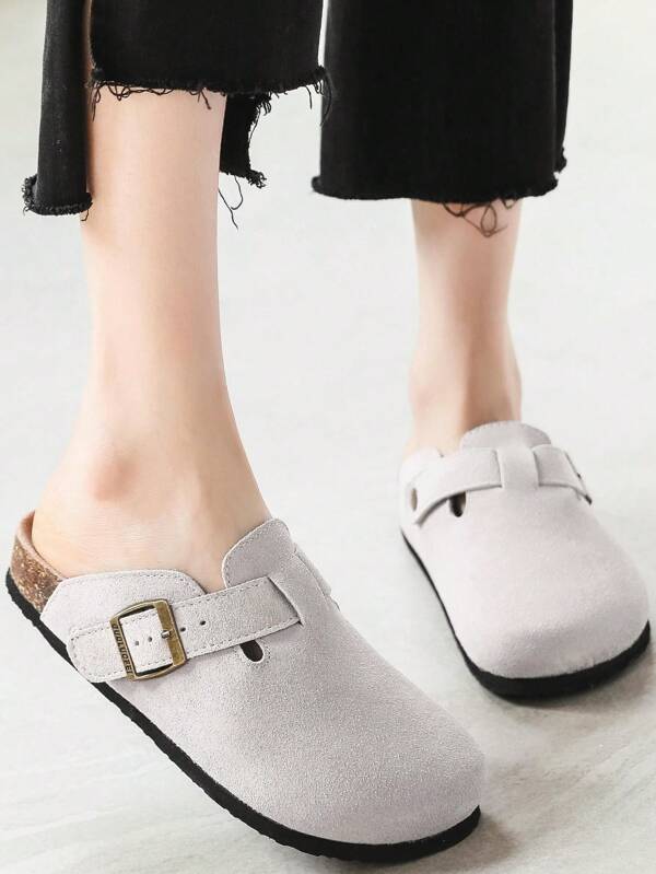 Men's And Women's Suede Clogs Leather Mules Cork Footbed Sandals Potato Shoes With Arch Support,Trendy Sandals
