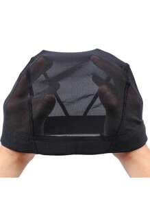 Mesh Dome Cap For Wig Making 1pc Stretchable Dome Mesh Lace Front Wig Caps For Women (Black) - Multicolor - View 2