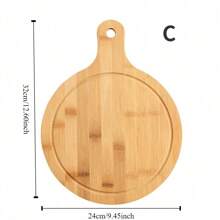 1/2PCS木制餐盘木托盘家用披萨盘西餐木盘小吃盘牛排餐盘竹披萨木托盘披萨盘寿司盘披萨烤盘厨房用品 - 多色 - 查看 3