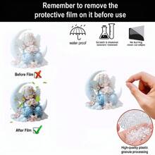 1PC 2D Cute Moon Angel Acrylic Pendant, Multi-Function Pendant Holiday Decorations, Car Interior Rearview Mirror Decoration Pendant Backpack, Keychain, Home Decoration And Other Multi-Scene Atmosphere Pendant, Perfect Gift Choice.