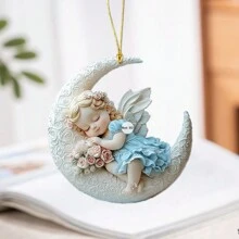1PC 2D Cute Moon Angel Acrylic Pendant, Multi-Function Pendant Holiday Decorations, Car Interior Rearview Mirror Decoration Pendant Backpack, Keychain, Home Decoration And Other Multi-Scene Atmosphere Pendant, Perfect Gift Choice.