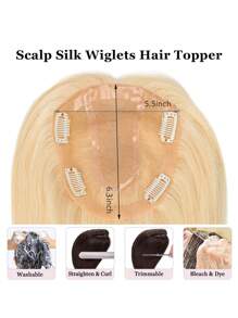 613 Blonde Human Hair Toppers For Women 150% Density Silk Base Clip In 14 * 16cm Hair Topper Real Human Hair For Women With Thinning Hair Cover Grey Hair Root