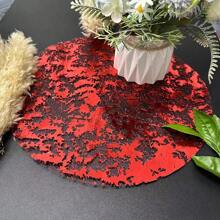 12 tovagliette monouso 40/50 dorate, 13" tovagliette rotonde in maglia metallica glitterata e dorata, centrini di carta velina metallica dorata, decorazioni da tavolo per matrimonio, compleanno e feste