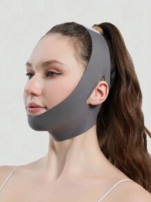 1pc Women V-Shaped Face Bandage, Breathable & Skin-Friendly, Soothes Facial Muscles, Yoga Assistance Elastic Band, Sleep Anti-Snoring Jaw-Tightening Band