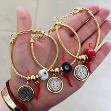 1 件镀金蛇链吊饰圣母玛利亚手链女士手链首饰 - Charm Bracelet - 查看 6