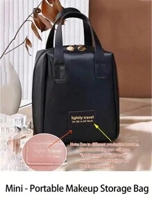 1 szt. przenośna kosmetyczka podróżna, duża pojemność wodoodporna kosmetyczka, może pomieścić szminki, palety cieni do powiek, pędzle do makijażu, pielęgnację skóry, puf, telefon, monety, drobne przedmioty. Nadaje się do domu, prezentów, wakacji, podróży służbowych, prezentów dla dziewczyny, walentynek, dnia matki, kobiet, świąt Bożego Narodzenia, święta Dziękczynienia, nowego roku