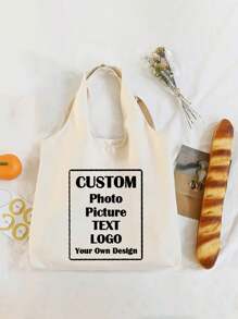 定制可折叠手提包 - 可重复使用、轻便、时尚、新潮的单肩包，配有固定肩带 - 非常适合日常通勤、上学、工作和旅行，是送给男士和女士的完美礼物