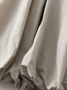 Bubble Maxi Skirt For Women Y2K Elastic High Waist Balloon Long Skirts Pleated Flowy A Line Ruffle Hem Puff Midi Skirts Going Out Streetwear - Khaki - View 7