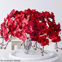 1/2 peças, orquídea borboleta artificial de primavera, orquídea falsa de 29 polegadas de altura, flor para decoração de vaso, lareira para casa, decoração de primavera para casamento