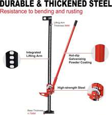 Farm Jack,48" High Lift Farm Jack,7000 Lbs Capacity Ratcheting Off Road Farm Jack, Utility Heavy-Duty Farm Jack For Tractor, Truck, SUV, Bumper Lift, Lift Height 6-48 Inches - Black+Red - View 4