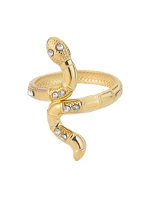 1 st. Gouden Kleur Roestvrijstalen Slangenringen Voor Vrouwen Mannen Open Verstelbare Ring Vintage Gotische Punk Feest Esthetische Sieraden