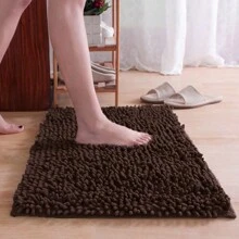 1pc Minimalist Soft Chenille Absorbent Non-Slip Bathroom Floor Mat Home Bathroom Decor Bath Rug Floor Carpet Outdoor Rug Door Mat Fall Decor Bathroom Accessories Back To School Entryway Decor - Coffee Brown - View 6