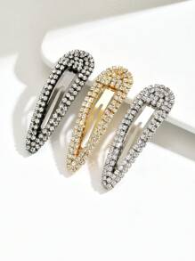 2个/3个/4个装女士水钻发夹 时尚甜美社交名媛BB夹 休闲侧夹 闪亮单线夹 发饰 爪夹 发卡 发夹，学习用品，派对，头部饰品 - 彩色 - 查看 17