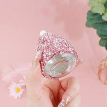 1.01oz Bling Crystal Glass Dropper Bottle, Pink Sparkling Refillable Perfume Vial, Lotion Dispenser, Aromatherapy Oil Bottle, Cosmetic Sample Container, Travel Essential, Portable Accessories Storage