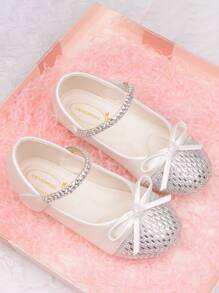 Princess Shoes For Girls, Toddlers Crystal Decor Shoes, Children Party Soft Flat Shoes