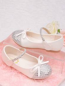 Princess Shoes For Girls, Toddlers Crystal Decor Shoes, Children Party Soft Flat Shoes