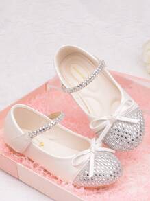 Princess Shoes For Girls, Toddlers Crystal Decor Shoes, Children Party Soft Flat Shoes