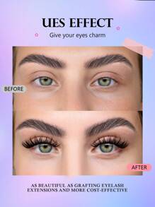 Asiteo 100 piezas de pestañas postizas con rizo D-Curl y efecto abanico - Fácil de usar una sola vez en casa, aspecto natural, duraderas y reutilizables, adecuadas para maquillaje diario - Negro - Ver 3