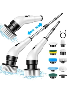 Escova 9 Em 1 Recarregável De Limpeza Ajustável Janelas Banheiros Cozinhas