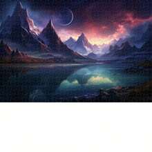 Puzzle de 500/1000 piezas con paisaje fantástico y vista nocturna - Montañas que brillan de manera onírica, un desafío de alta dificultad para entusiastas de los puzzles, una opción de regalo perfecta para cumpleaños, fiestas y decoración del hogar - multicolor - Ver 14