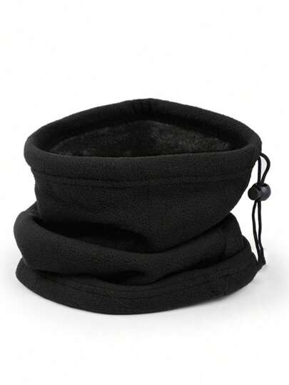 1 件装男士户外纯色防风保暖羊毛面罩，适合骑行、休闲穿着，男女通用设计，绝佳礼物创意