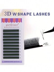 10 fileiras de Cílios Postiços Glam&Need com Formato de Flor Automático, Volume, Bloom 3D, Pré-fabricado, Fans Naturais, Macios, Luz, Cílios Individuais Densos Falsos de Vison