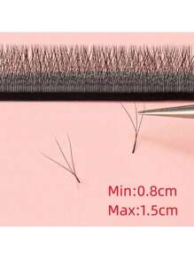 10 fileiras de Cílios Postiços Glam&Need com Formato de Flor Automático, Volume, Bloom 3D, Pré-fabricado, Fans Naturais, Macios, Luz, Cílios Individuais Densos Falsos de Vison