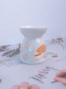 Ceramic Firework Candle Holder, Essential Oil Diffuser, Home Decor Incense Burner Gifts Birthday Graduation - White - View 1