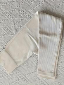 Seamless Yoga Pants For Women, Solid Color Threaded Sports Pants With Hip Lifting And Abdominal Tightening, Tight Yoga Pants - White - View 2