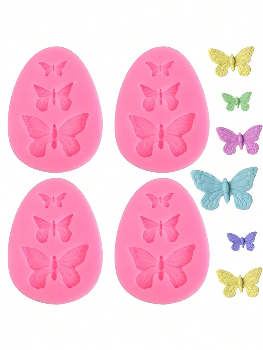 1 Butterfly Mold Silicone Mini Butterfly Mold, Epoxy Resin Butterfly Mold, Candle Gypsum Mold (Butterfly) - Pink - View 1