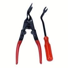 2pcs Car Panel Clip Removal Pliers Tools, Auto Fastener Trim Removal Tool Kit, Plastic Clip Push Pin Removal Pliers Tool Automotive Pry Tool Door Panel Dashboard Repair Set