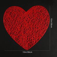 1pc/4pcs/6pcs Heart-Shaped Knotted PVC Waterproof Anti-Oil Placemat For Kitchen, Dining Table, Hotels, Restaurants, Holiday Decor, Heat Insulation For Valentine's Day - Love Line Placemat - View 2