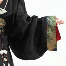 1pc Hanfu, Modified Straight-Hem Women's Early Autumn Jacquard Slimming Traditional Chinese Style Dress, Breathable Everyday Wear, Summer - Black - View 4