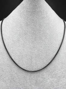 Stainless Steel 60 Cm Length Box Chain Necklace For Women Men Gold Silver Color Classical Rope Link Choker - Necklace - View 9