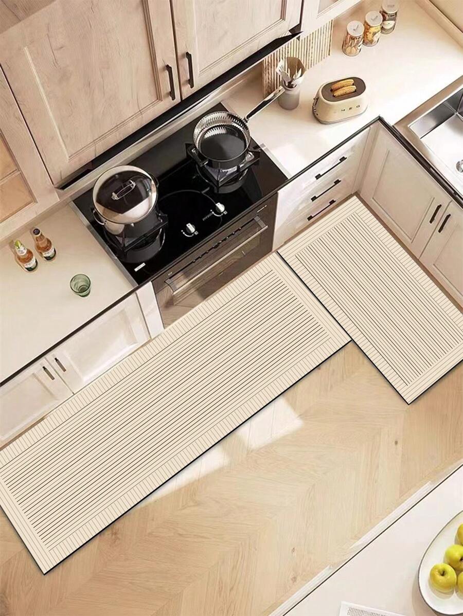 1 pezzo Tappeto da pavimento in gel di silice premium con motivo linea minimalista, leggero, di lusso, anti-fatica e imbottito, assorbente rapido e antiscivolo, adatto per cucina, bagno, lavanderia, ingresso
