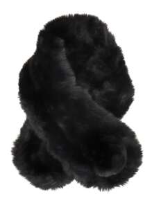 Women Faux Fur Collar Scarves Neck Shrug Neck Warmer Scarf Wrap For Spring Fall Winter Coat Dress - Black - View 2