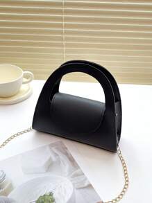 Women Lizard Grain Semi-Round Handbag & Shoulder Bag, Suitable For Daily Use - Black - View 3